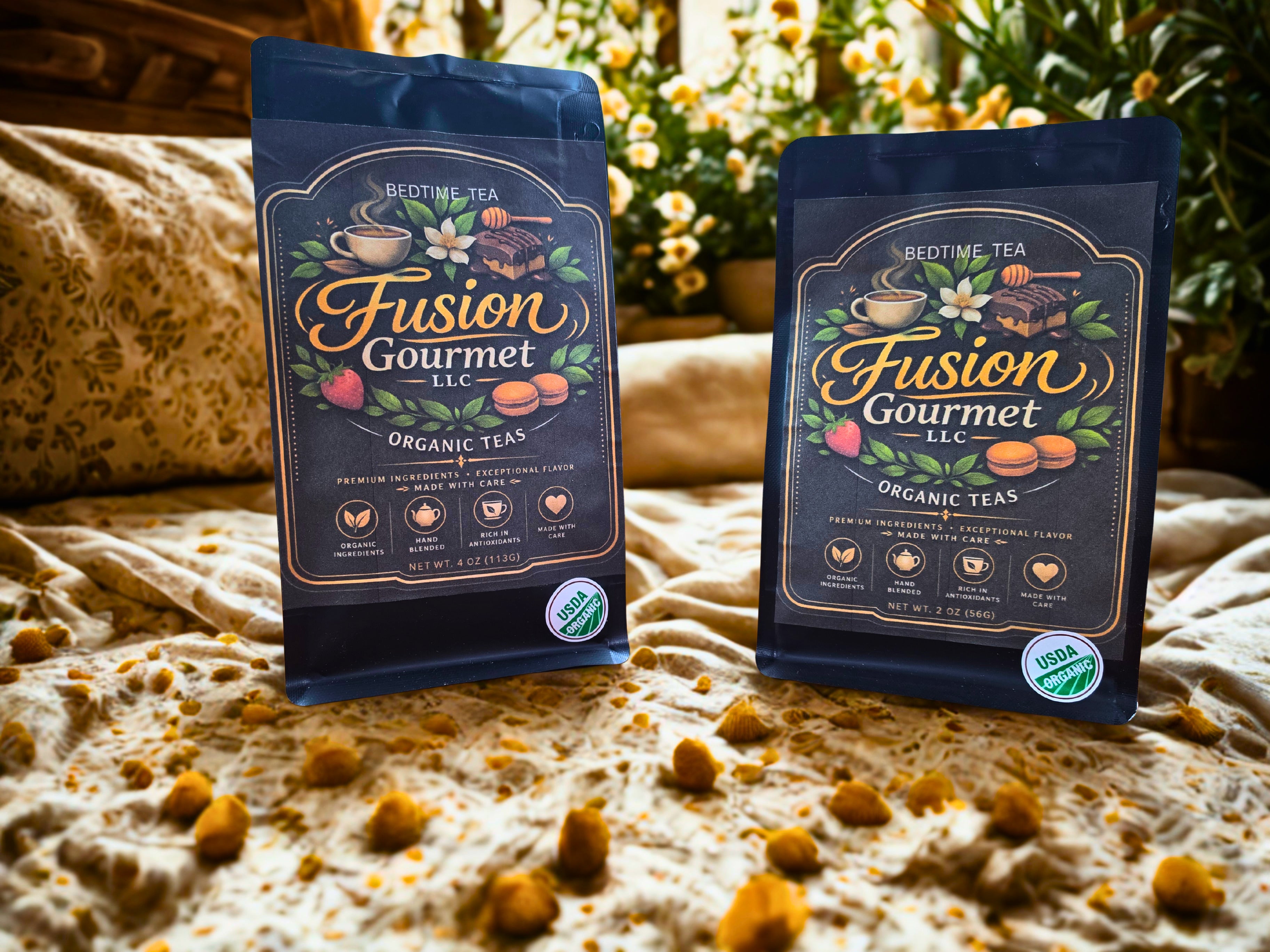Organic Bed Time Tea - Calming Chamomile & Lavender Blend for Restful Sleep Available in 2oz and 4oz sizes
