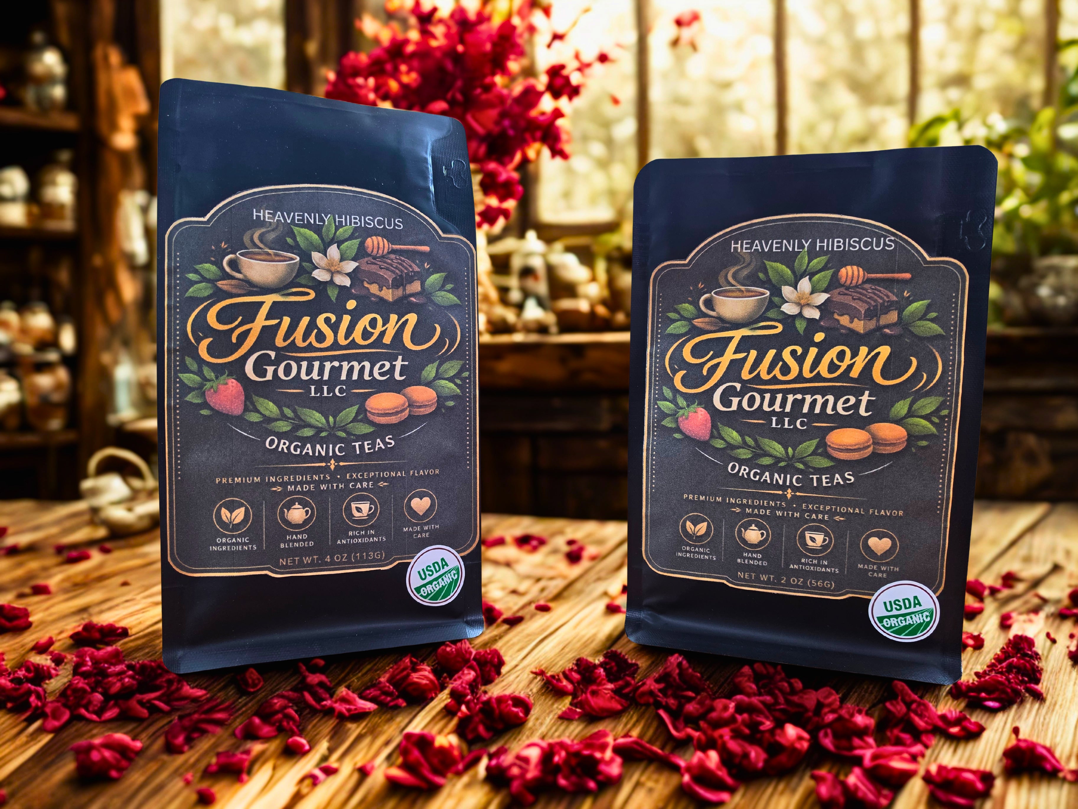 Organic Heavenly Hibiscus Tea - Bestselling Hibiscus & Rose Blend with Citrus, Available in 2oz and 4oz sizes
