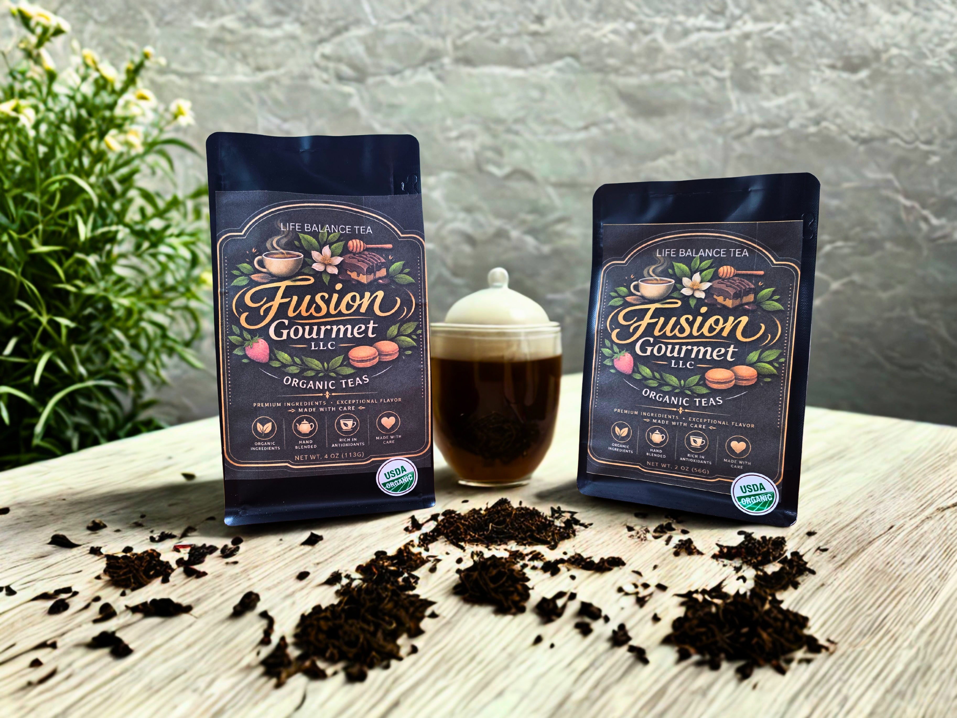 Organic Life Balance Blend Tea - Ginger, Peppermint & Lavender Blend for Daily Wellness Available in 2oz and 4oz sizes
