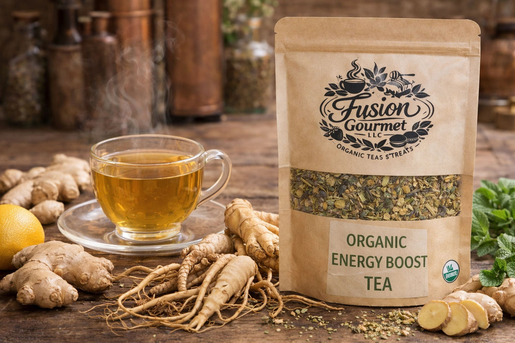 Organic Energy Boost Tea - Natural Energy with Ginseng & Ginger, Available in 2oz and 4oz sizes