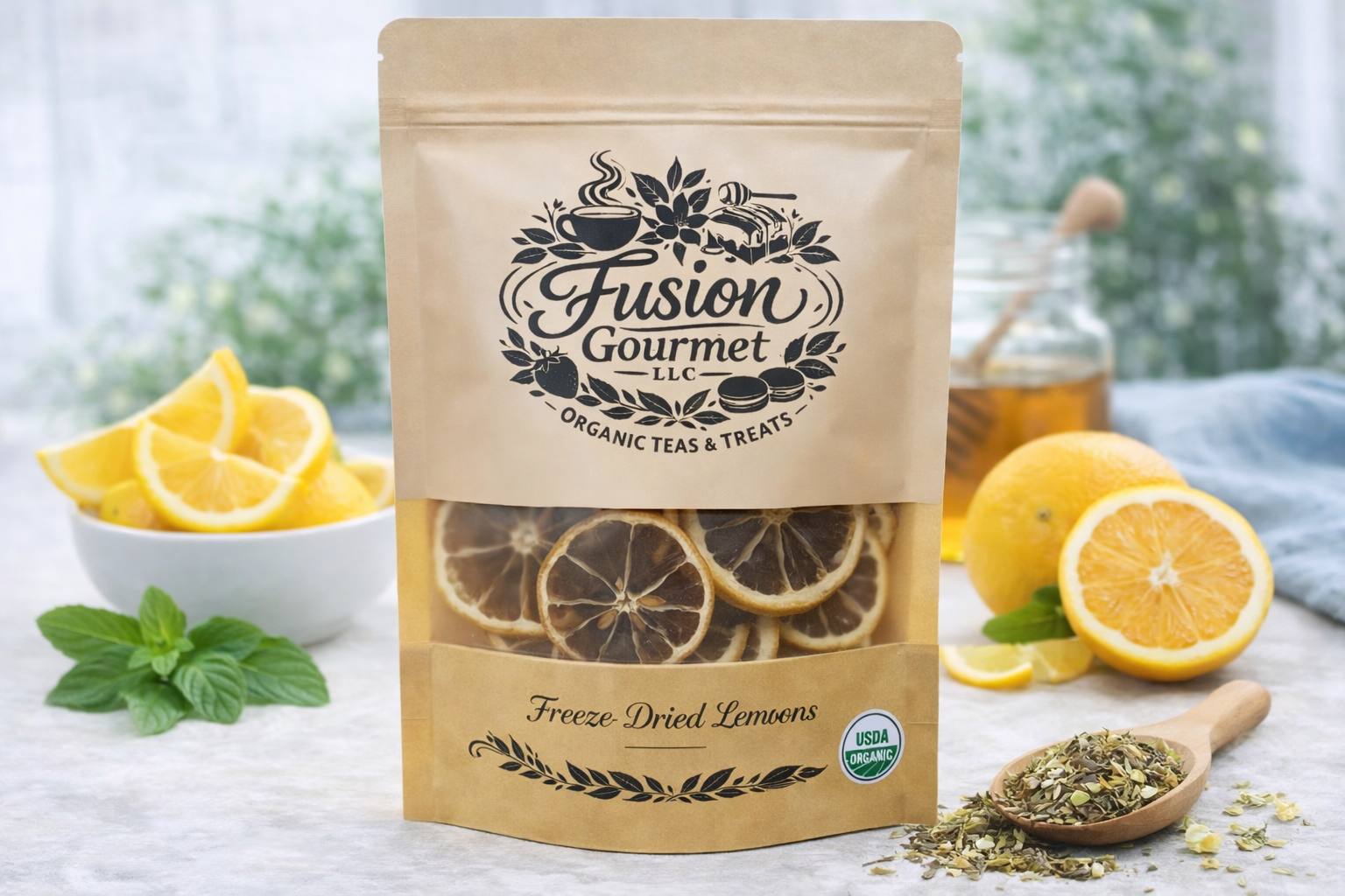 Organic Freeze-Dried Lemon Slices - Perfect Tea Enhancement