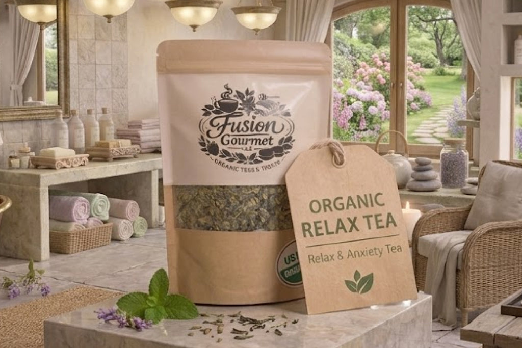 Organic Relax Tea - Calming Blend with Passionflower & Chamomile for Stress Relief, Available in 2oz and 4oz sizes