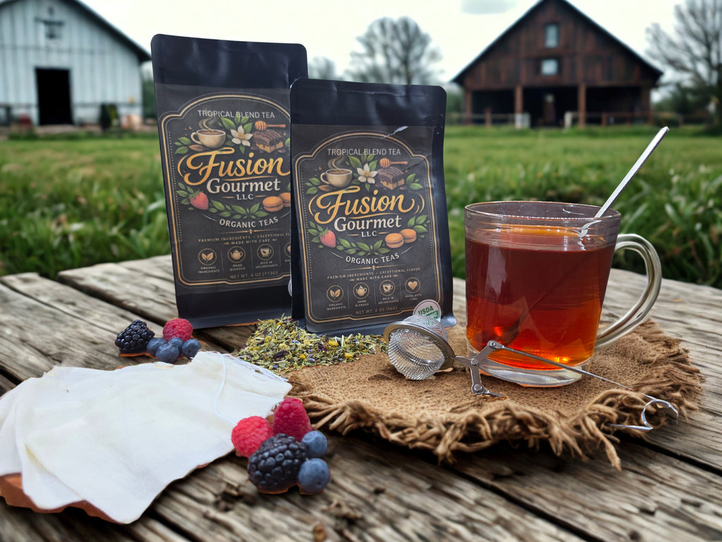 Organic Tropical Blend Green Tea - Fairtrade Green Tea with Mango, Available in 2oz and 4oz sizes