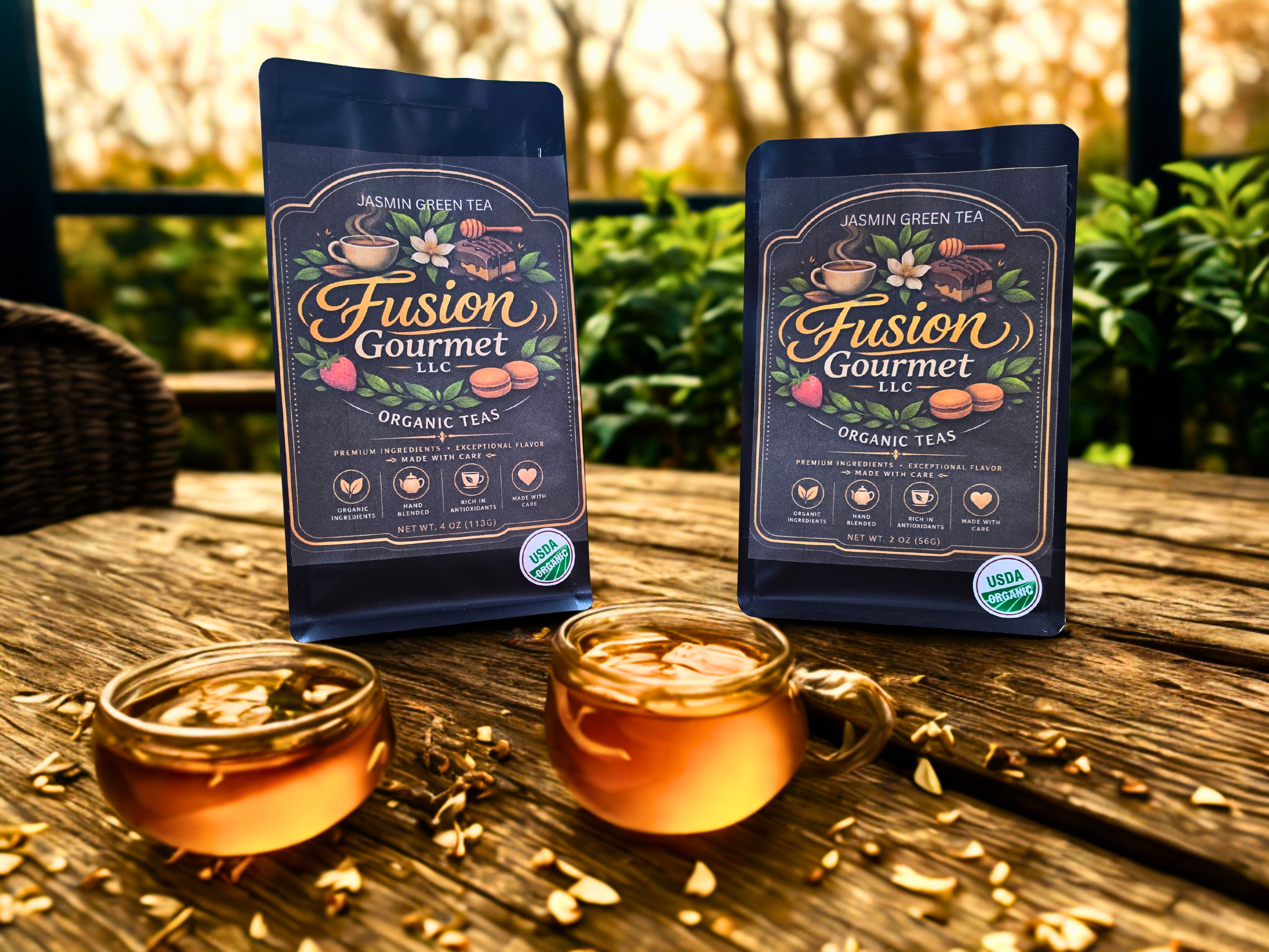Organic Jasmine Green Tea - Fairtrade Green Tea with Delicate Jasmine, Available in 2oz and 4oz sizes